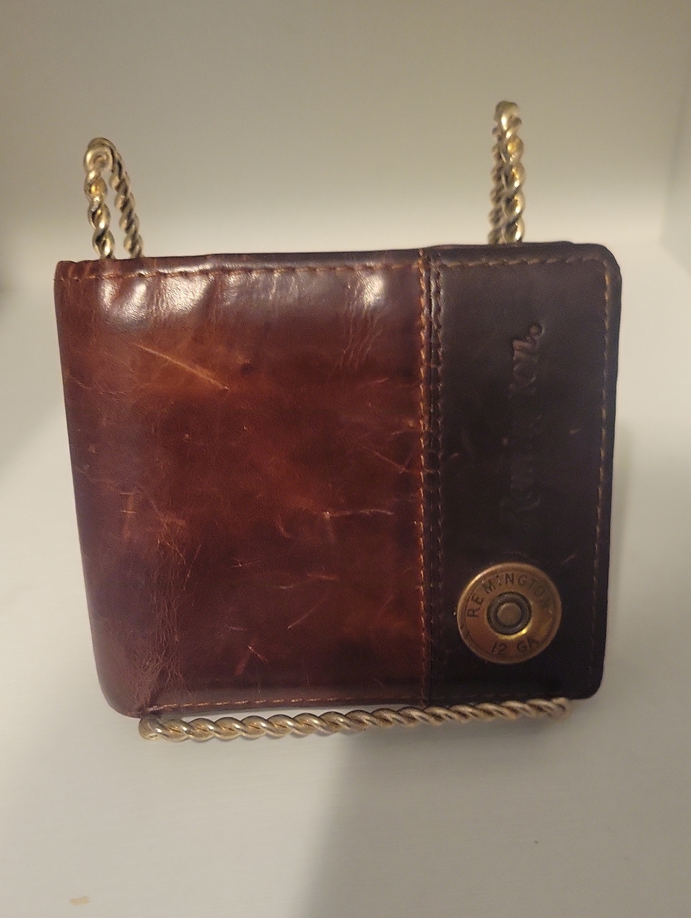 Remington Leather Bifold Wallet - 12 Gauge Shotgun Shell Accent